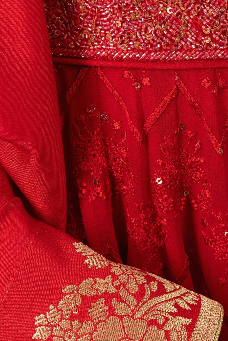 Red Lehenga Choli with Embroidery CHANIYA CHOLI RAAS