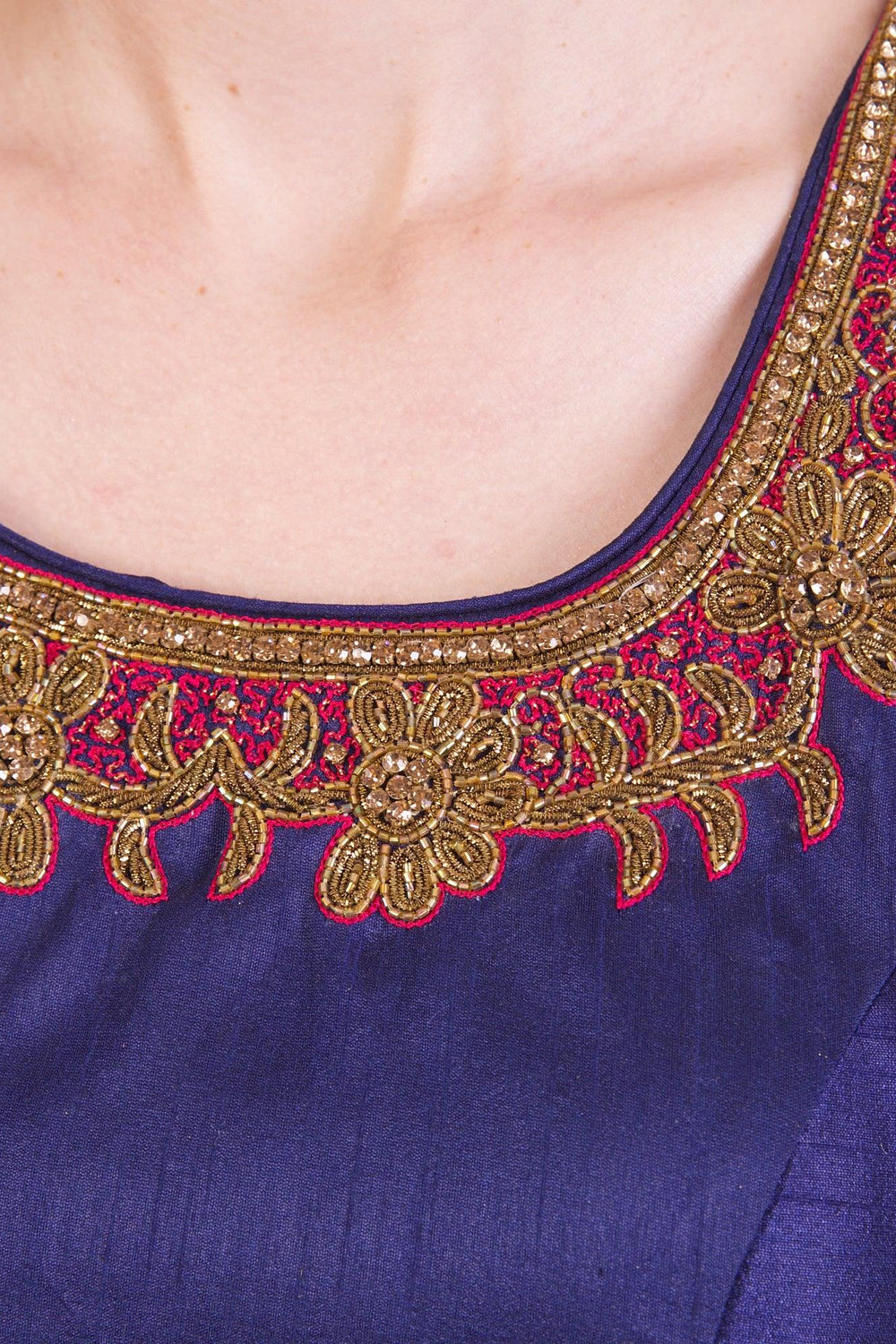 Catherine Blue Hand Embroidered Gown BLOUSE RAAS