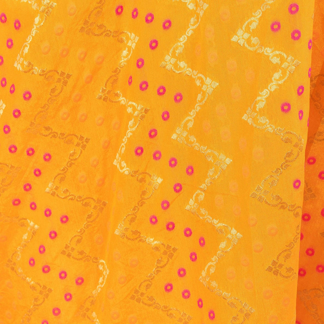 Aliza Yellow Lehenga with Silk Sleeveless Blouse - Raas
