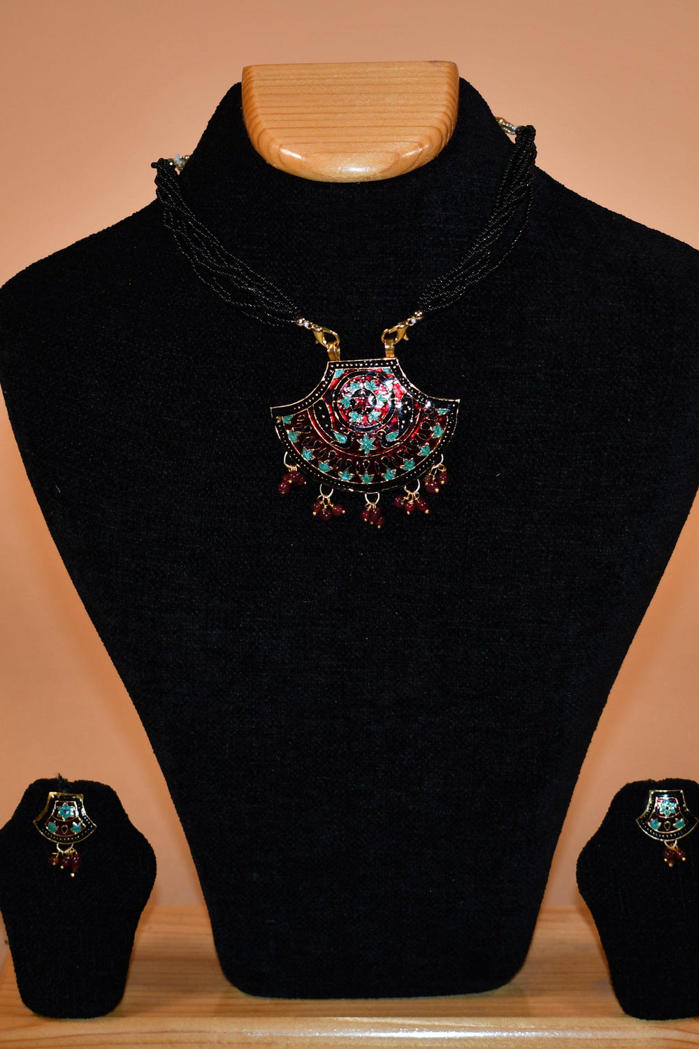 Classy Black Multi Beaded Necklace Set FASHION JEWELRY RAAS
