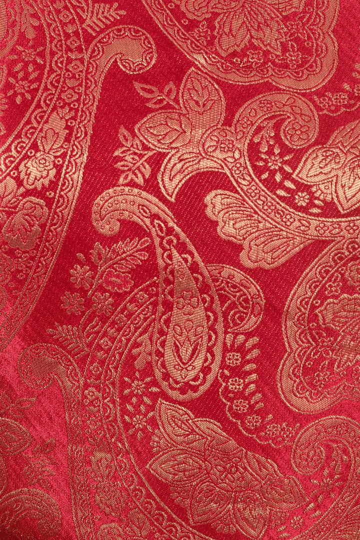 Coraline Banarasi Silk Red Salwar Kameez Set-Raas