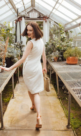 Cotton Sleeveless Midi Dress with block print-dresses-[Tunics]-[Womens Tops]-[Croptops]