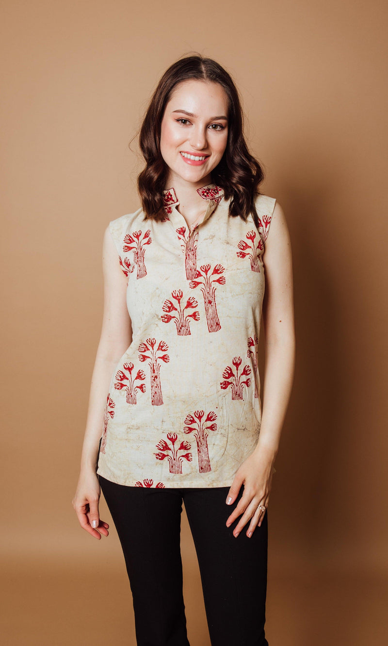 Cotton Top with Hand Block TOPS & TUNICS RAAS