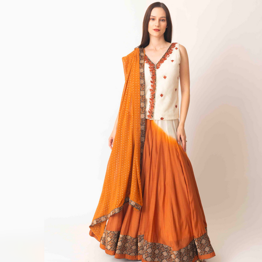 Alani Lehenga Choli Set with Hand Tie Dye