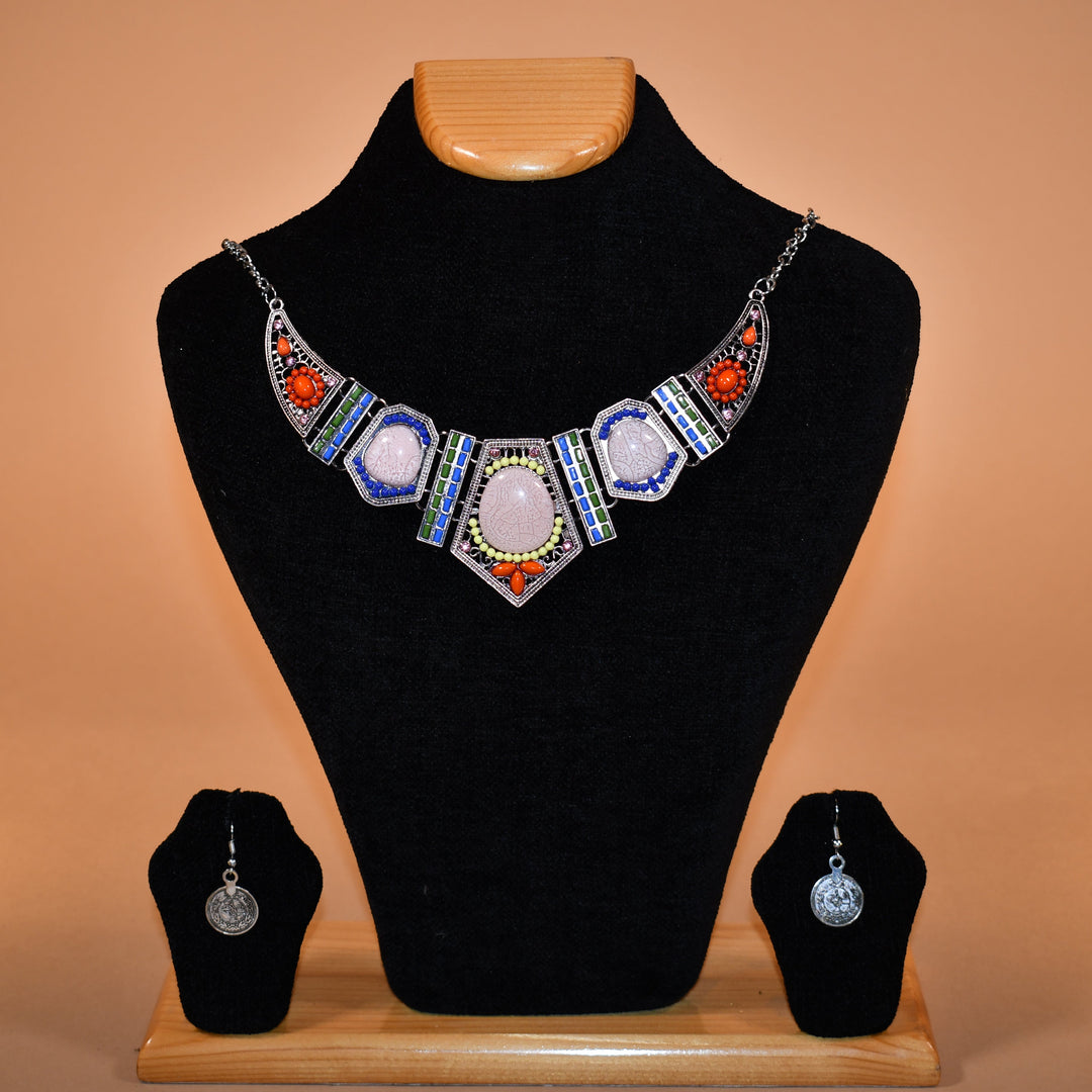 Oxidized Tribal Necklace Set