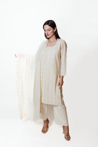 Daniella Cream Salwar Suit with Chikankari and Mukaish-Raas