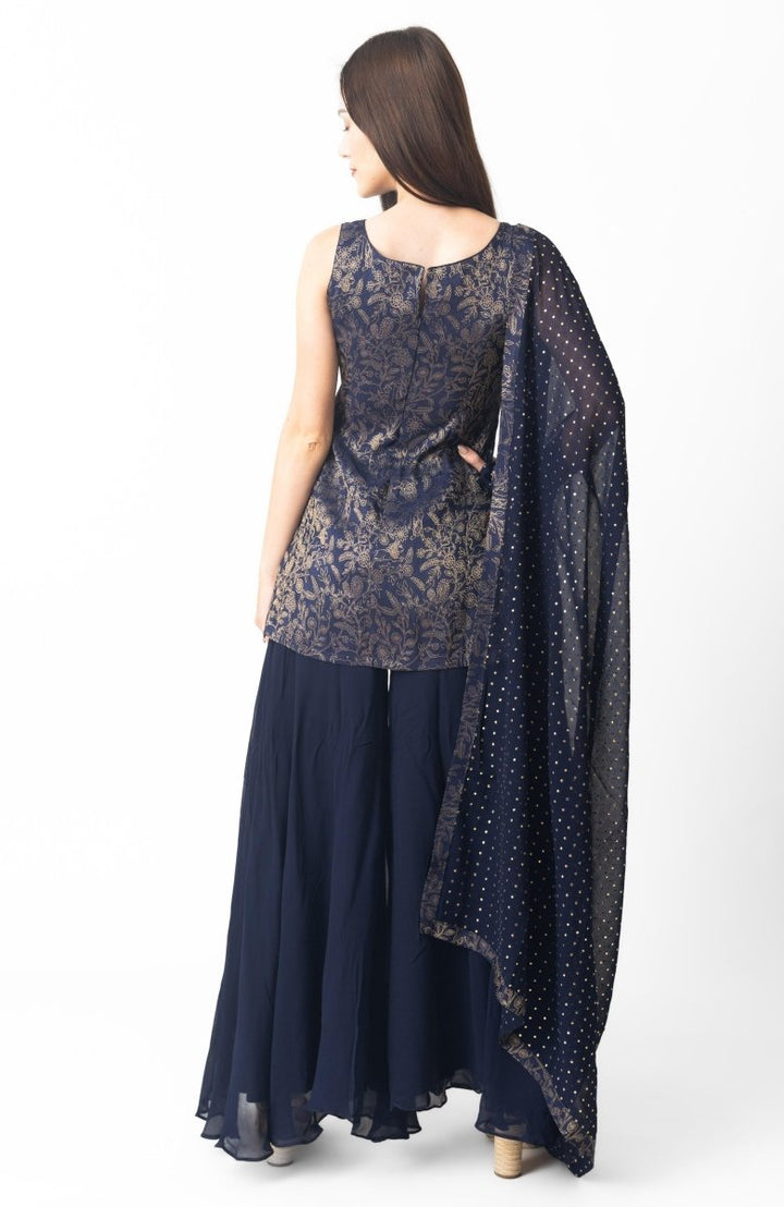 Deven Navy Salwar Kameez Set-Raas
