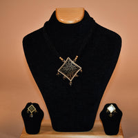Diamond Black Necklace with Matching Earrings FASHION JEWELRY RAAS