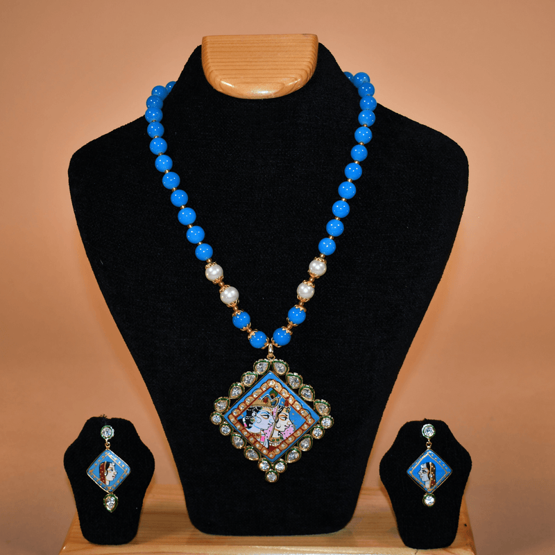 Diamond Krishna Inspired Necklace Set FASHION JEWELRY RAAS