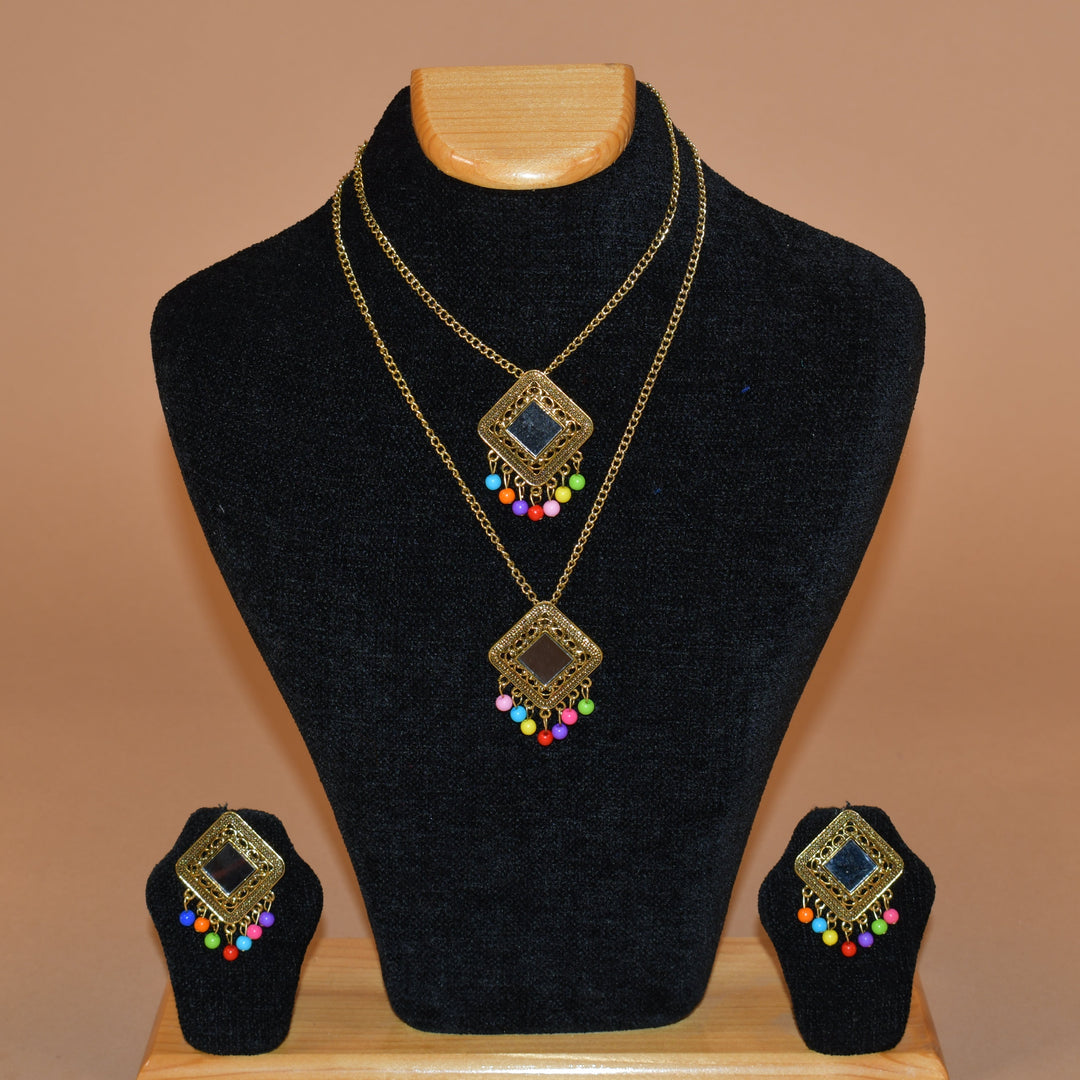 Diamond Multi Layered Necklace Set