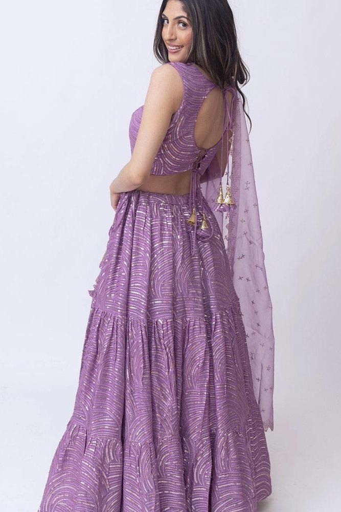 Dianthe Sequins Lehenga Choli Set-[mehendi outfit]-Raas
