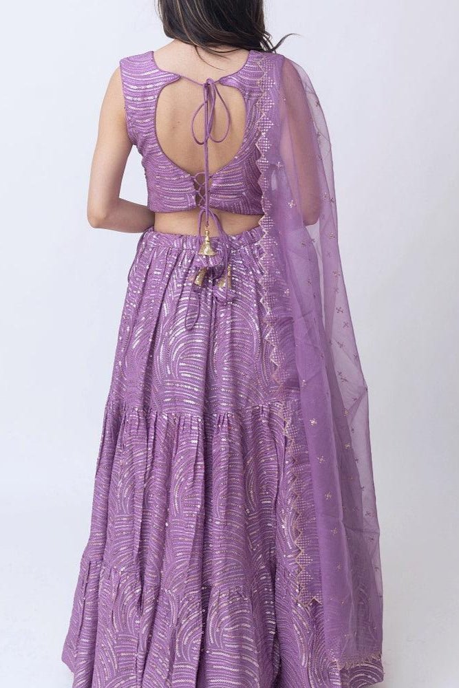 Dianthe Sequins Lehenga Choli Set-[mehendi outfit]-Raas