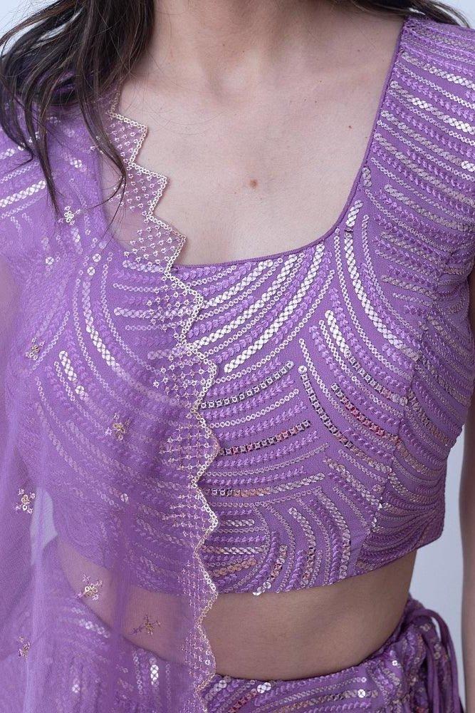 Dianthe Sequins Lehenga Choli Set-[mehendi outfit]-Raas