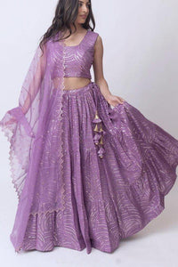 Dianthe Sequins Lehenga Choli Set-[mehendi outfit]-Raas