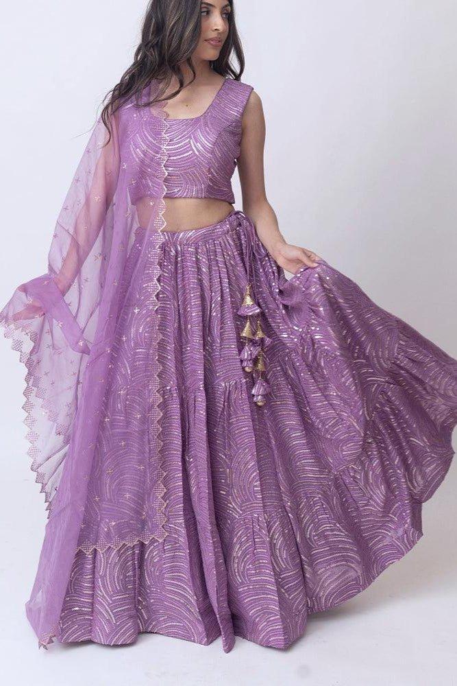 Dianthe Sequins Lehenga Choli Set-[mehendi outfit]-Raas