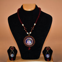 Divine Krishna Leela Circular Necklace Set FASHION JEWELRY RAAS