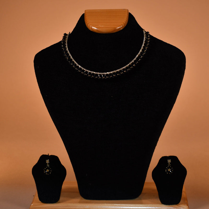 Elegant Black & White Necklace Set FASHION JEWELRY RAAS