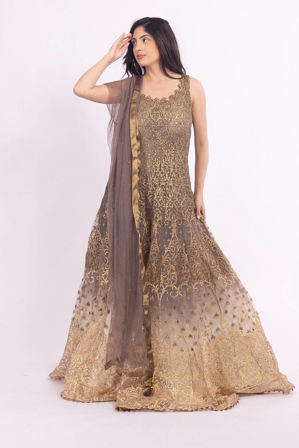 Elsinore Brown Gown ANARKALI & GOWN RAAS