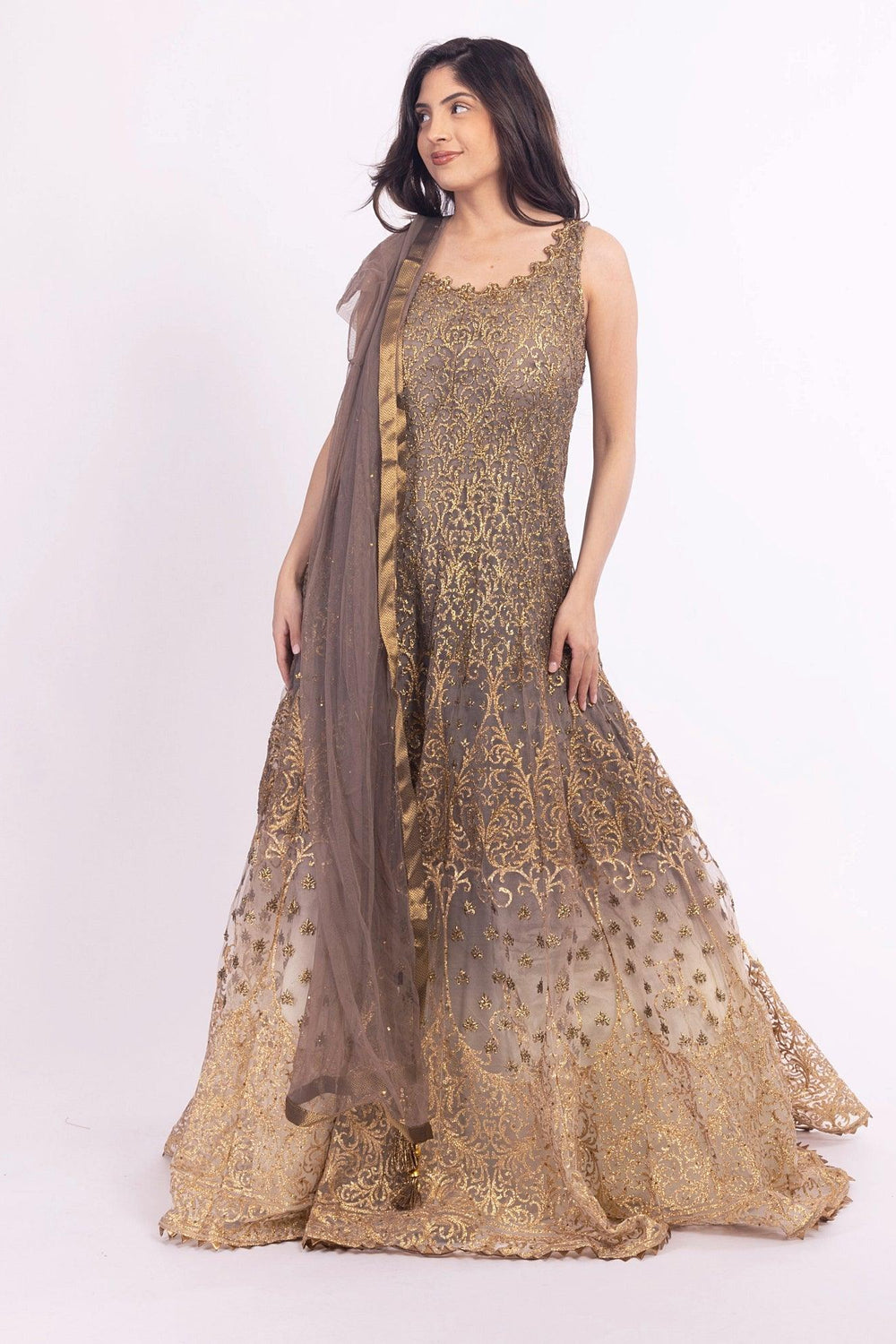 Elsinore Brown Gown ANARKALI & GOWN RAAS