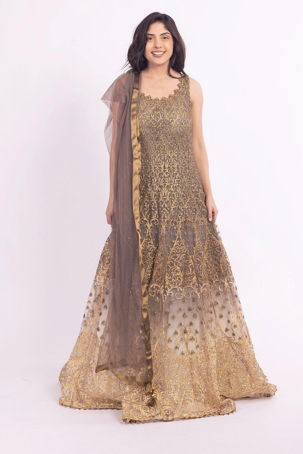 Elsinore Brown Gown ANARKALI & GOWN RAAS