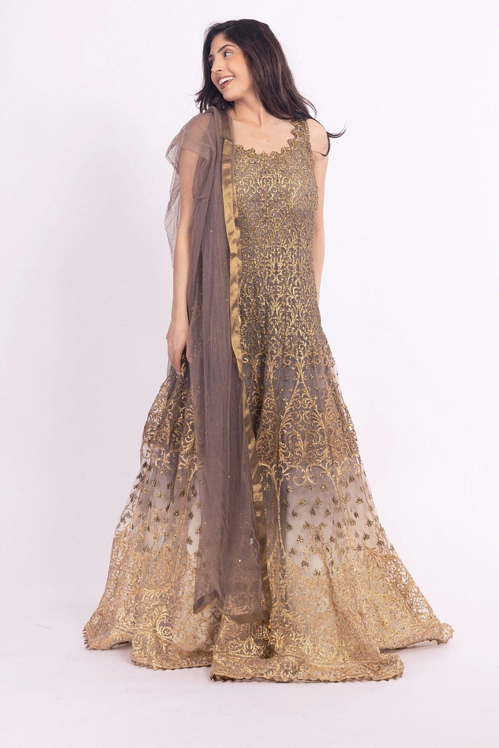 Elsinore Brown Gown ANARKALI & GOWN RAAS