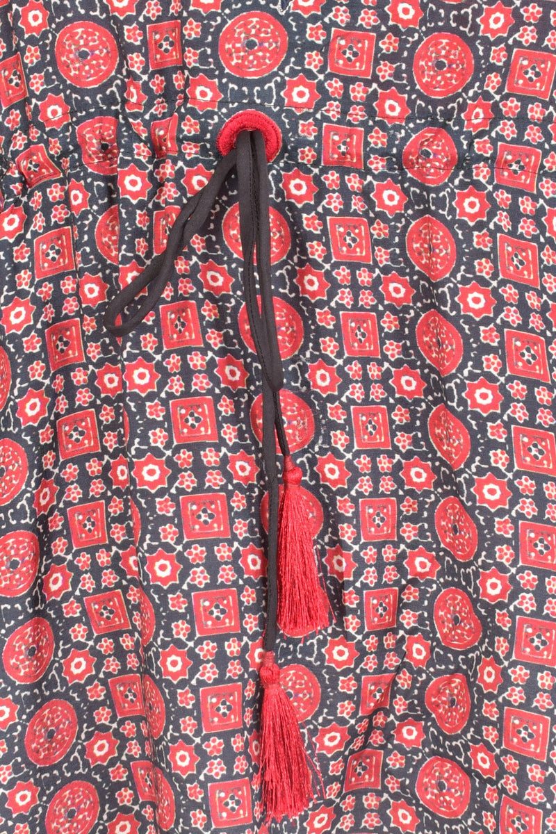 Embroidered Ajrakh Kaftan Top TOPS & TUNICS RAAS