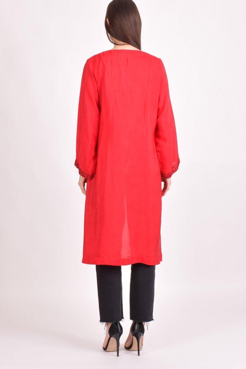 Embroidered Red Duster DUSTER RAAS