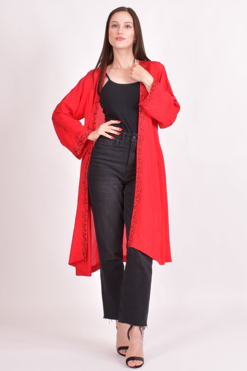 Embroidered Red Duster DUSTER RAAS