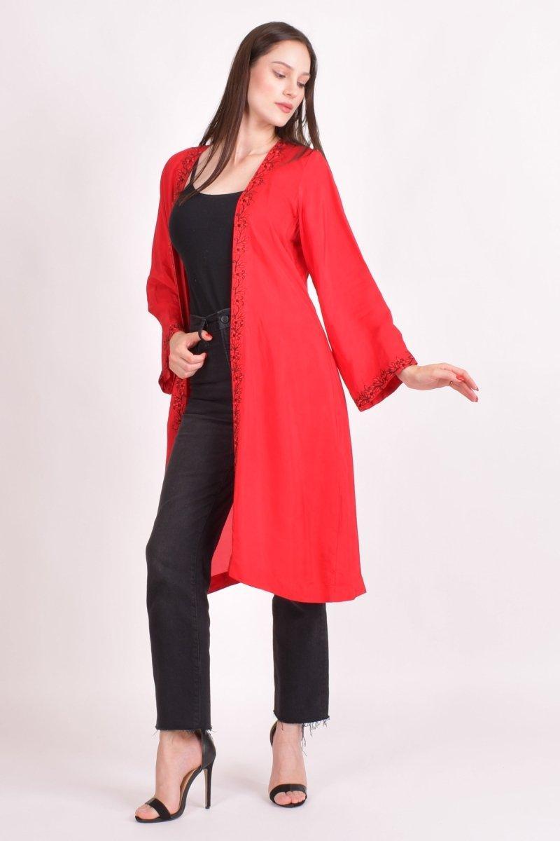 Embroidered Red Duster DUSTER RAAS