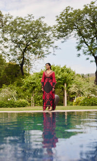 Embroidered Red and Black Kaftan KAFTAN RAAS