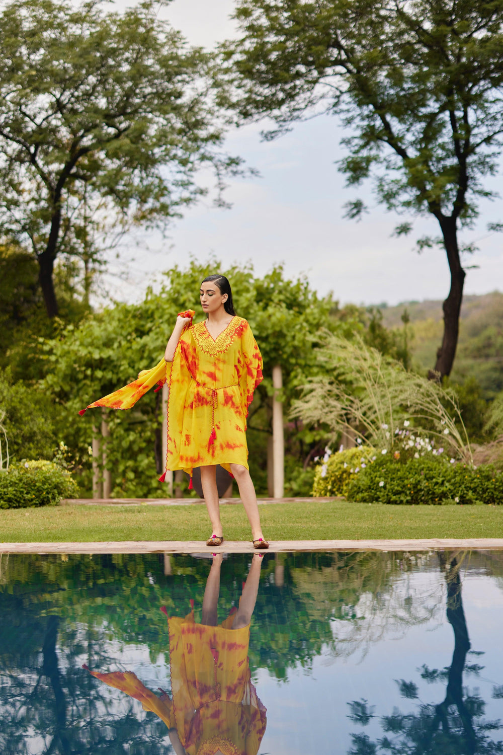 Embroidered Yellow and Orange Kaftan KAFTAN RAAS