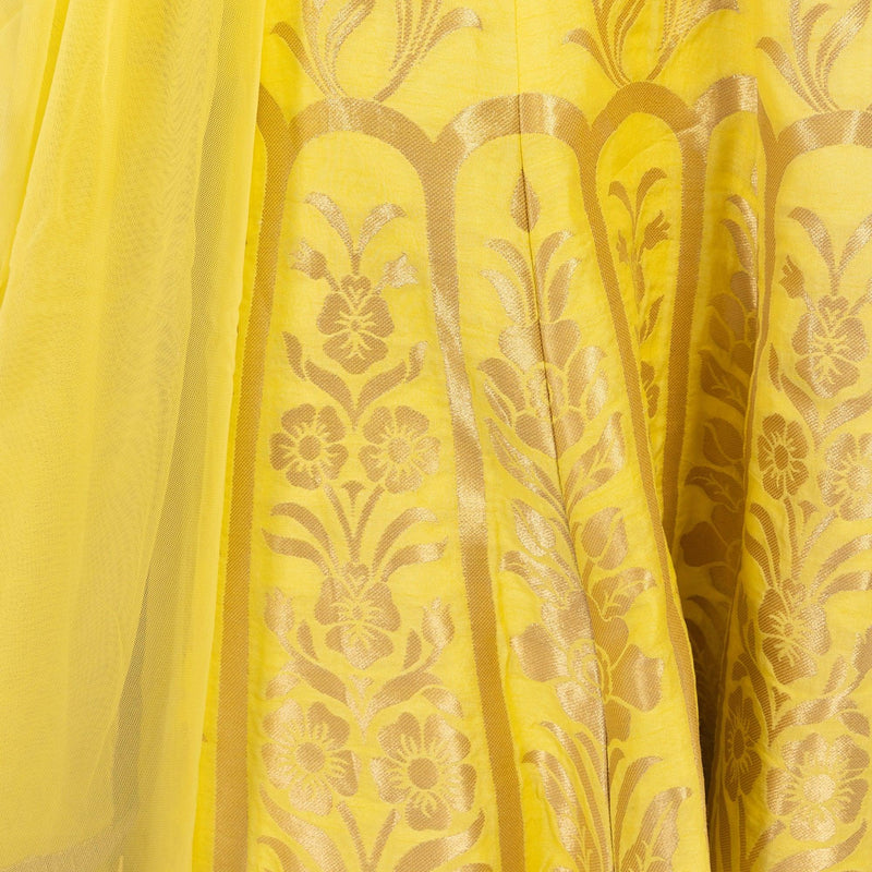 Evadne Yellow Sequins Work Gown ANARKALI & GOWN RAAS