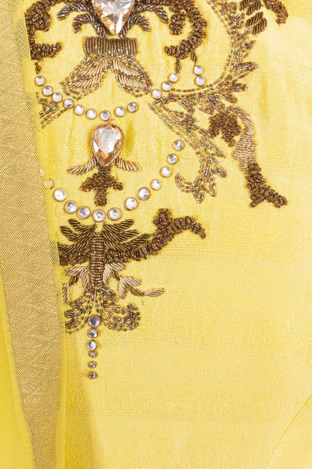 Evadne Yellow Sequins Work Gown ANARKALI & GOWN RAAS