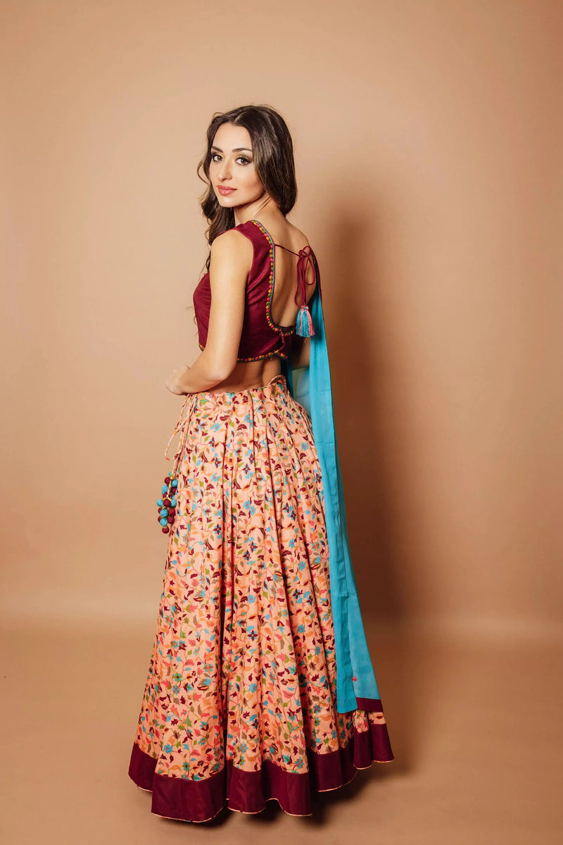 Floral Chaniya Choli Set-[mehendi outfit]-Raas