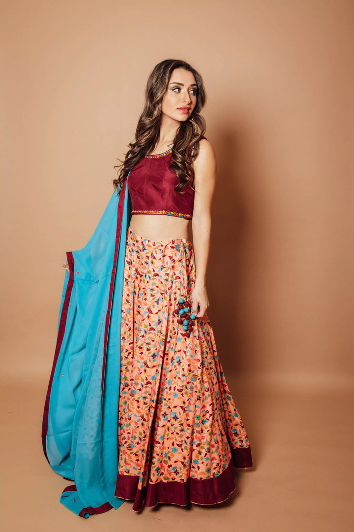 Floral Chaniya Choli Set-Raas USA