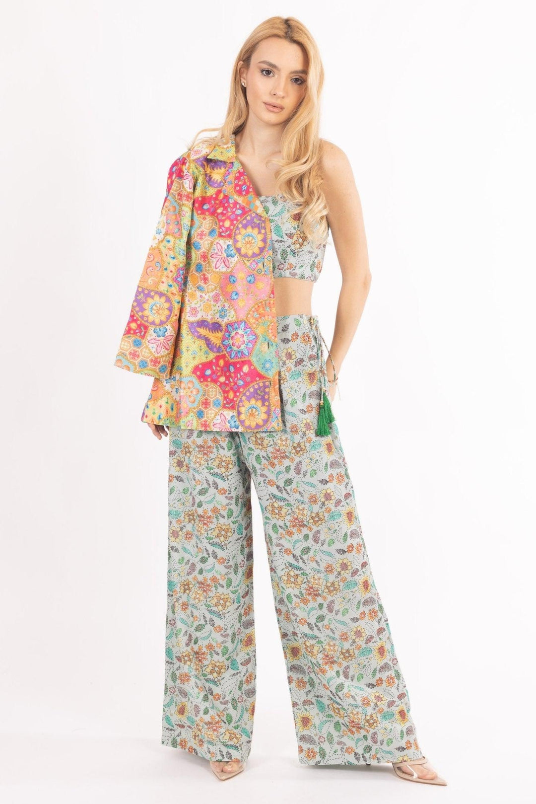 Floral Embroidered Three-Piece Set-Raas USA