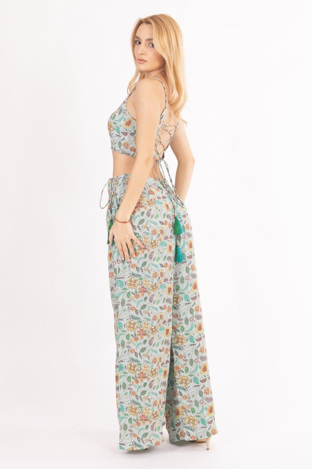 Floral Embroidered Three - Piece Set Coordinate set RAAS