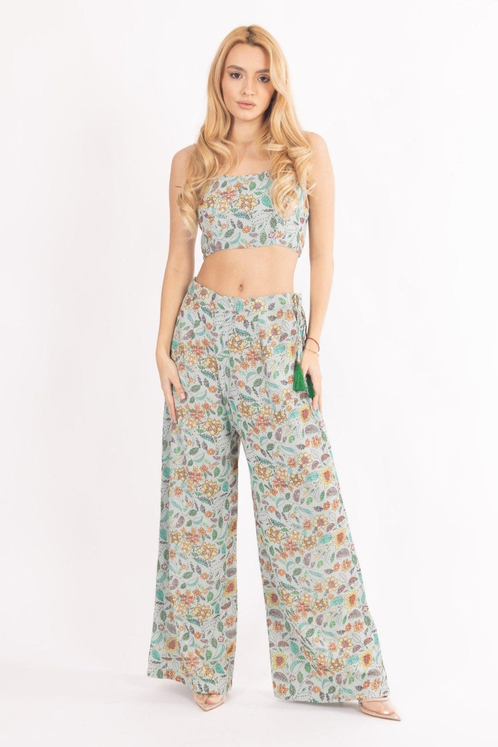Floral Embroidered Three - Piece Set Coordinate set RAAS
