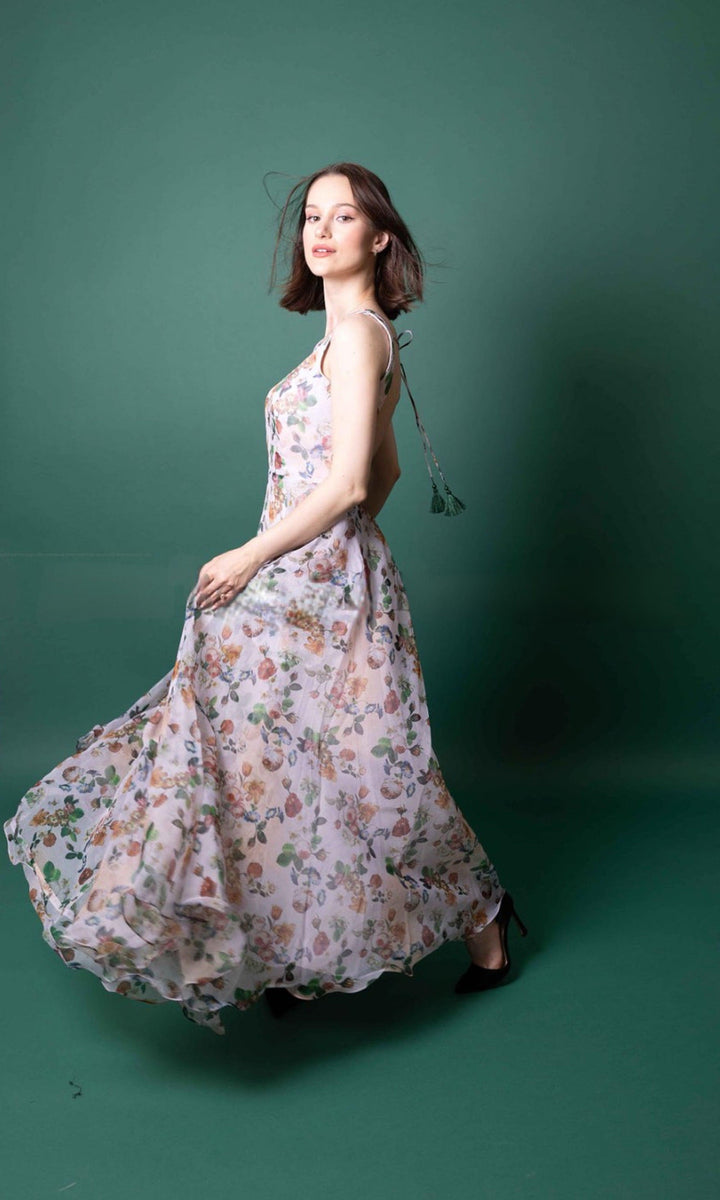 Floral Printed Gown-Raas USA