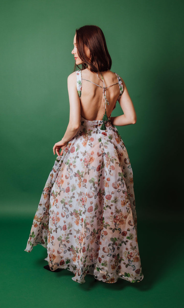 Floral Printed Gown-Raas USA