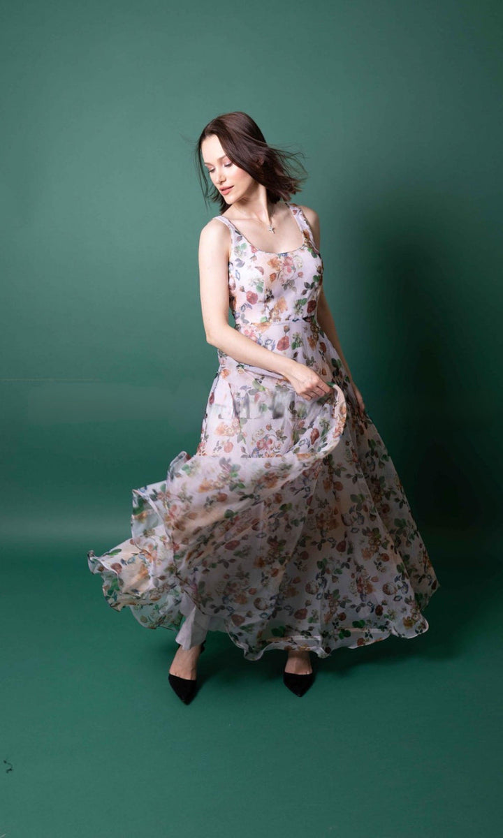 Floral Printed Gown-Raas USA