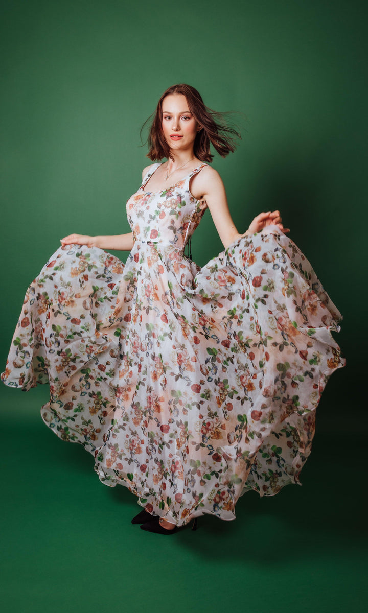 Floral Printed Gown-Raas USA