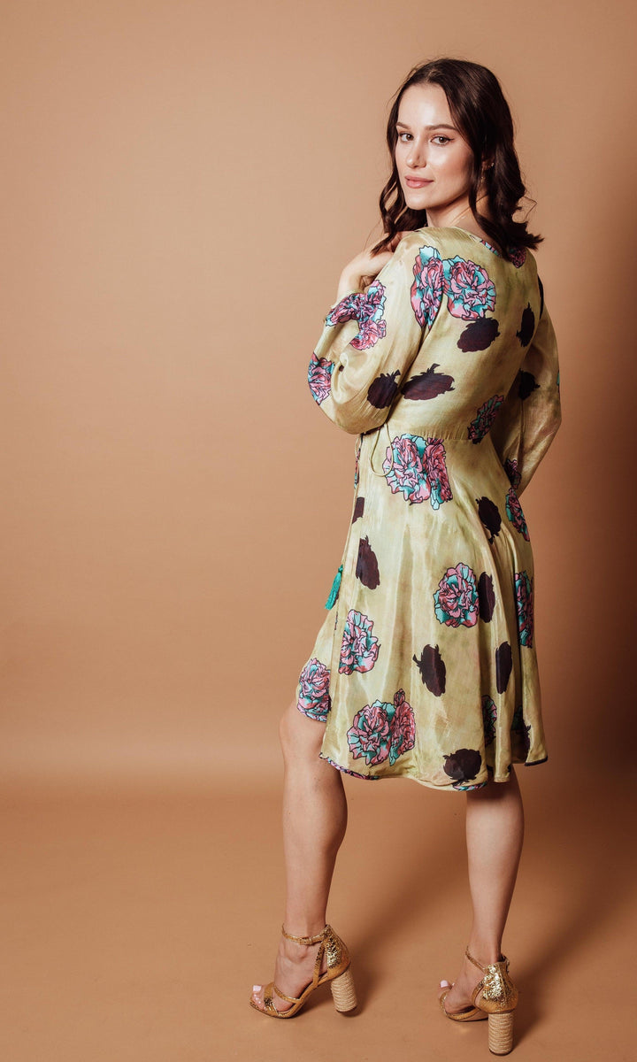 Floral Wrap Dress-Raas USA