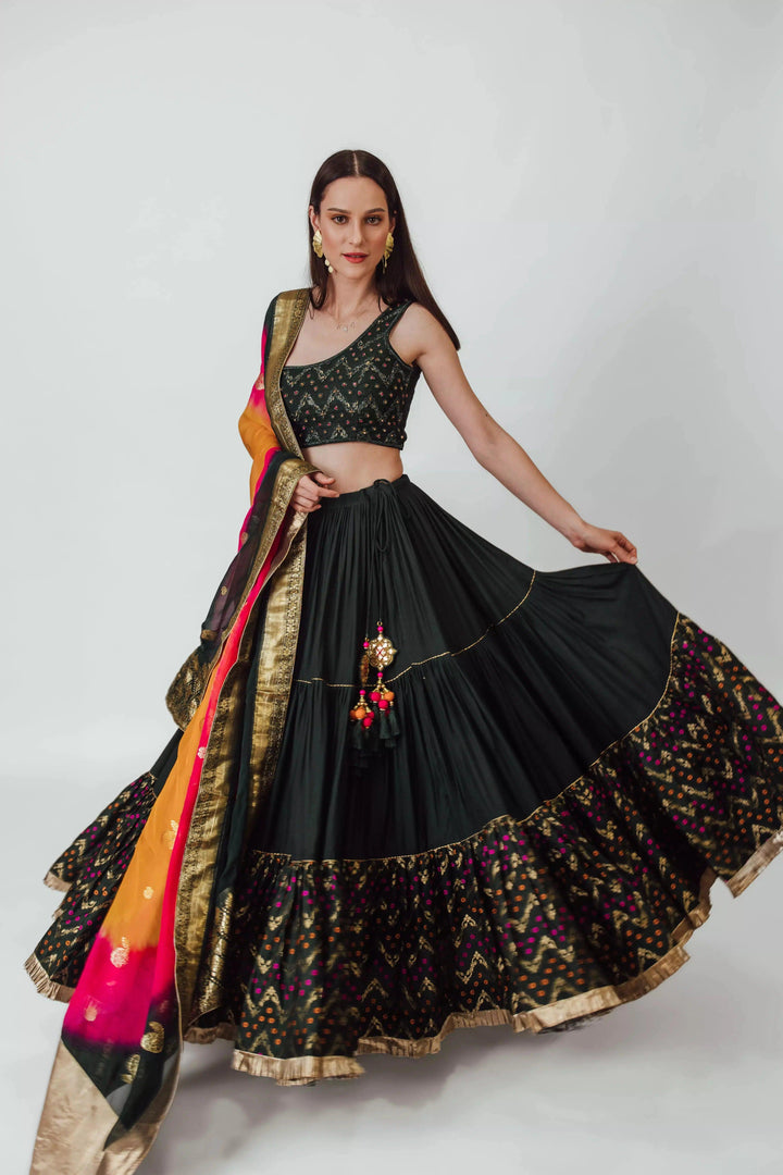 Forest Green Lehenga-[lehenga choli]-[chaniya choli]