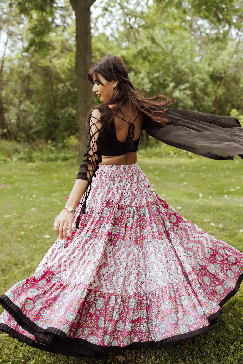 Full Flare Chaniya Choli Set-[mehendi outfit]-Raas