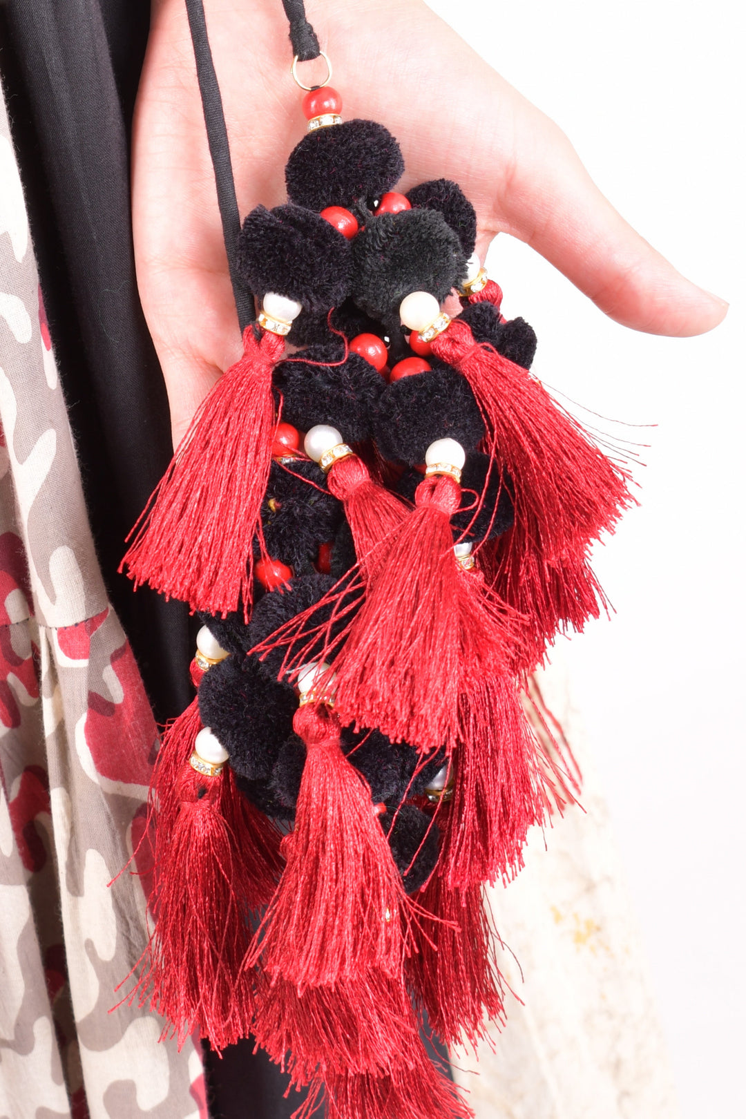 Full Flare Cotton Hand Blocked Chaniya Choli with Embroidered Blouse-[mirror work]-Raas