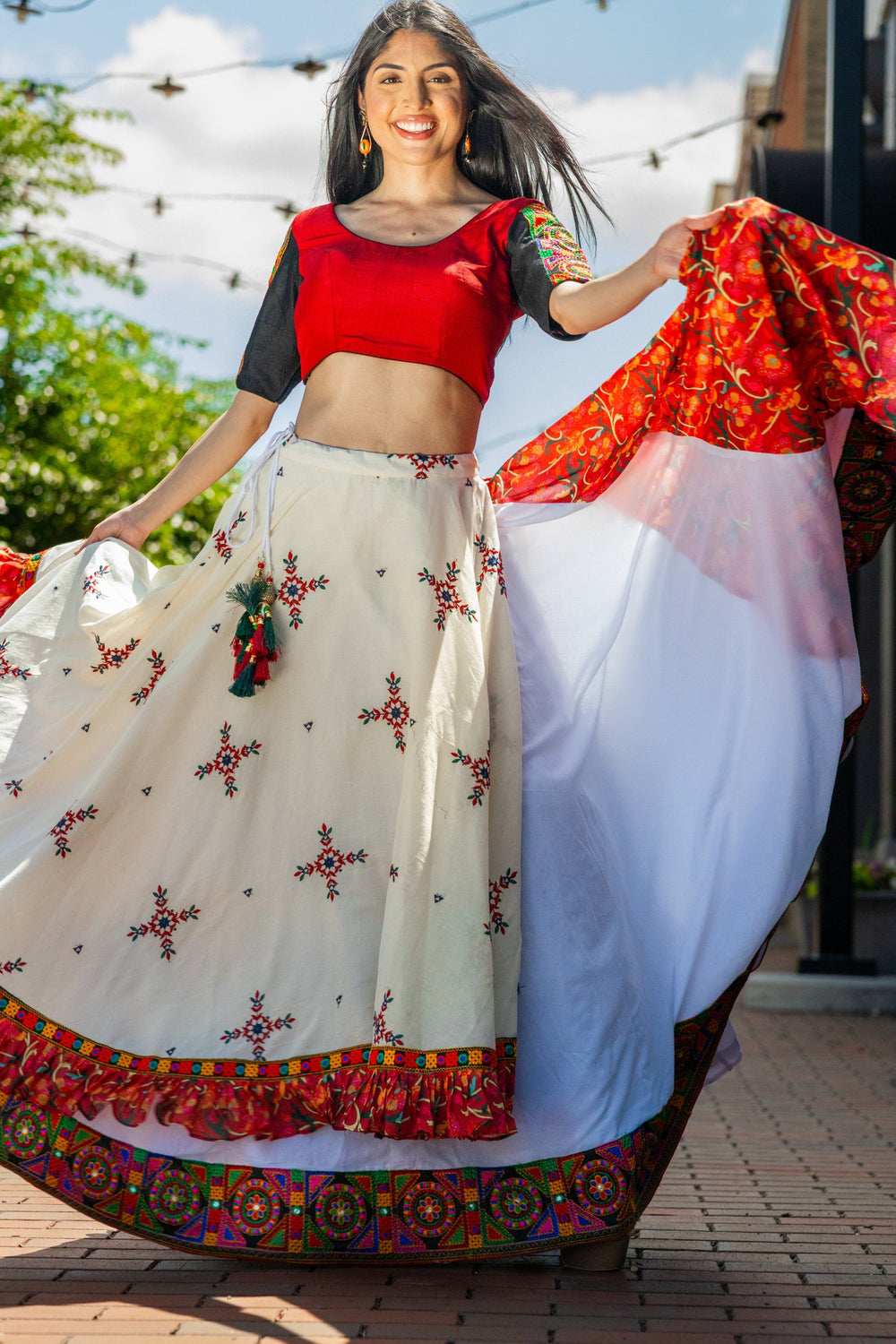 Full Flare Layered Chaniya Choli-[comfort-first-design]-[lightweight]-Raas