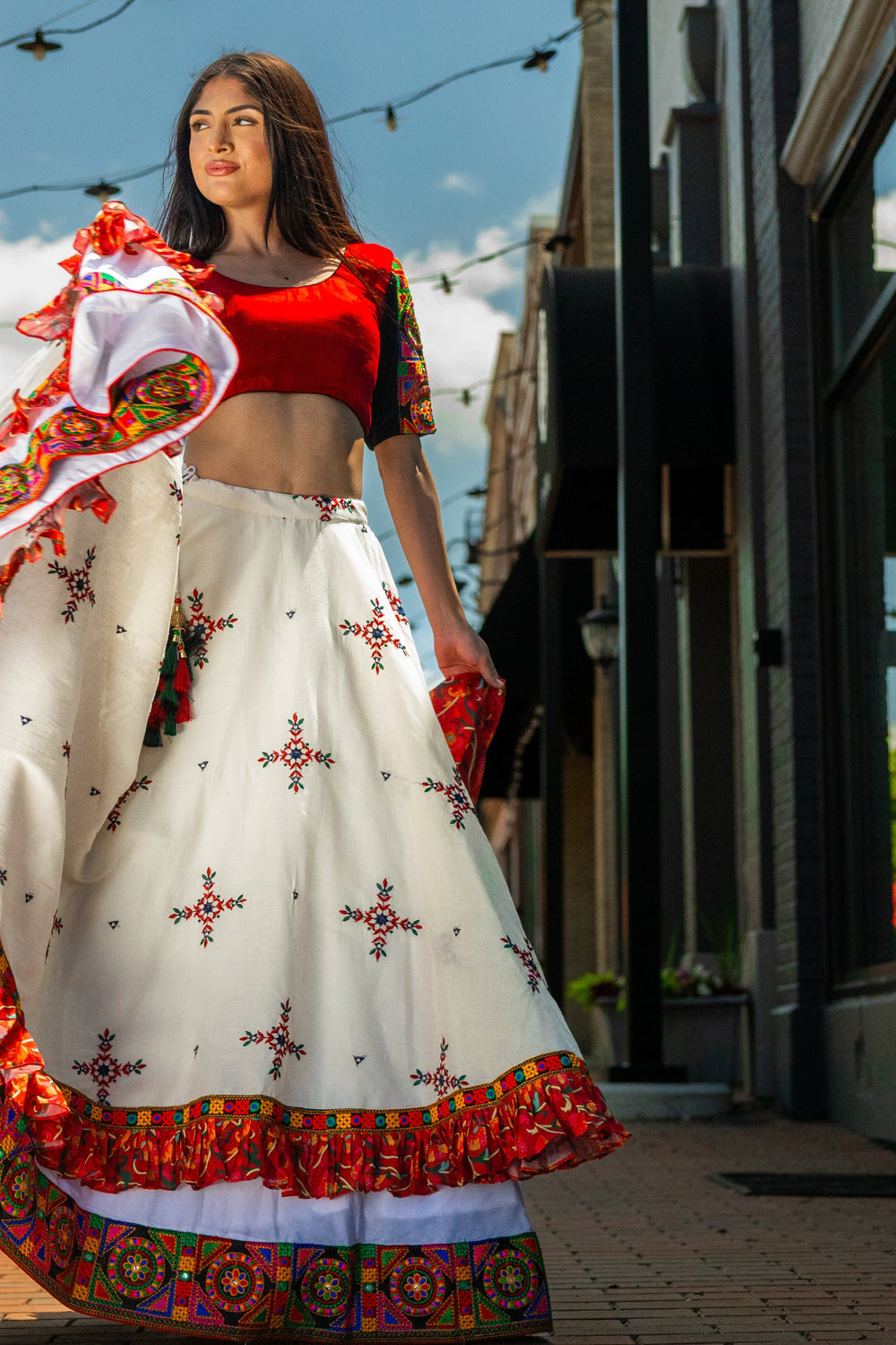 Full Flare Layered Chaniya Choli-[comfort-first-design]-[lightweight]-Raas