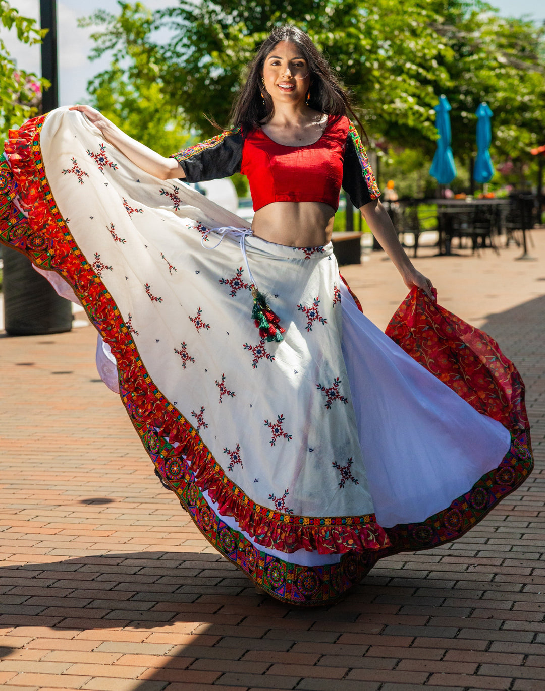 Full Flare Layered Chaniya Choli-[comfort-first-design]-[lightweight]-Raas