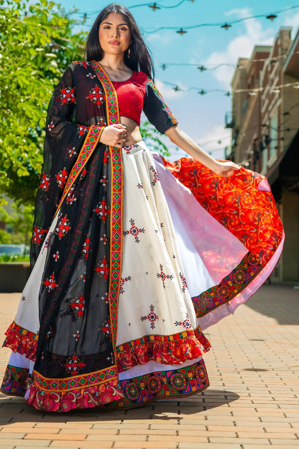 Full Flare Layered Chaniya Choli-[comfort-first-design]-[lightweight]-Raas